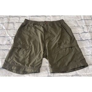 The North Face‎ Men’s Sz M Brown Cargo Pockets Hiking Shorts 100% Nylon VGUC